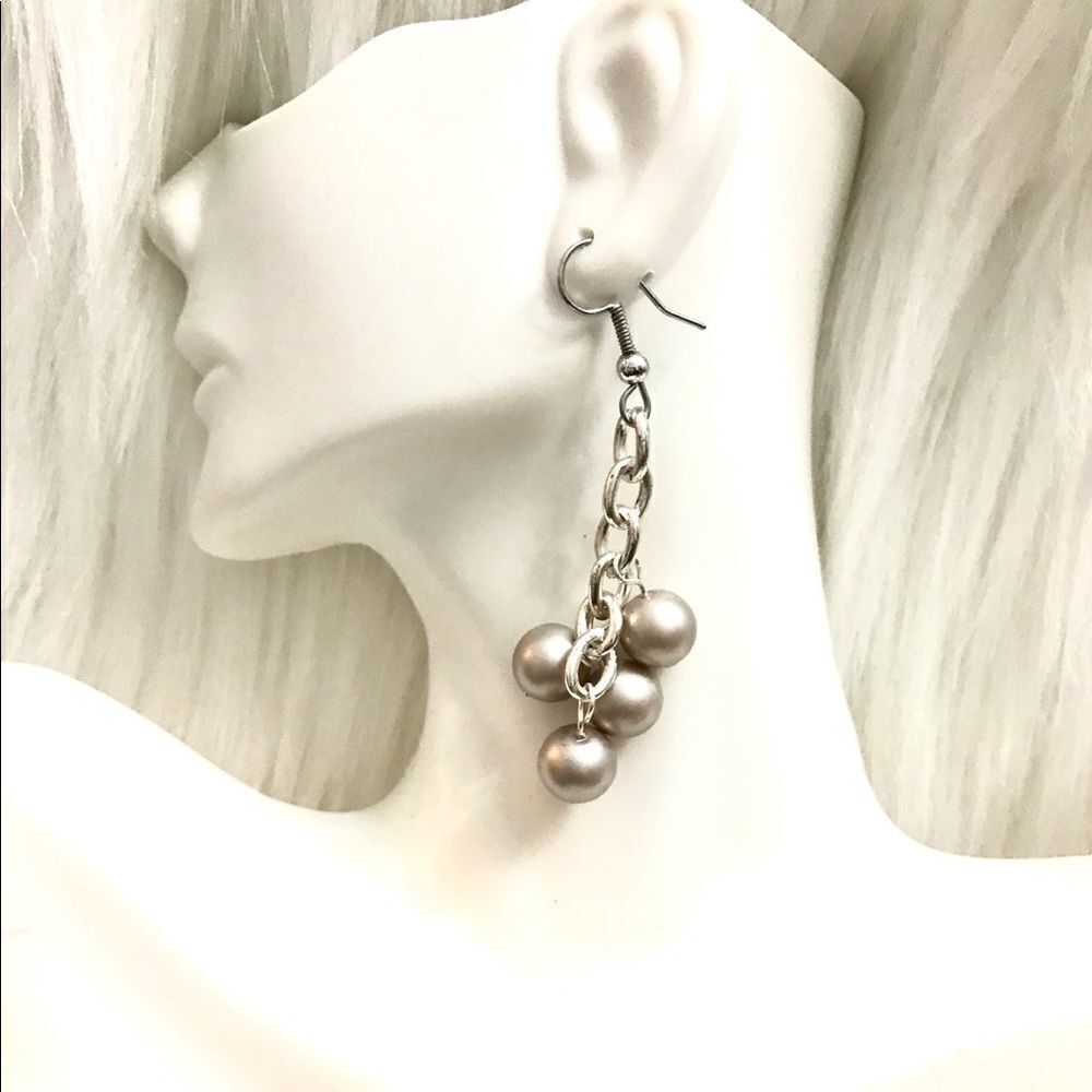 Beaded chain link earrings